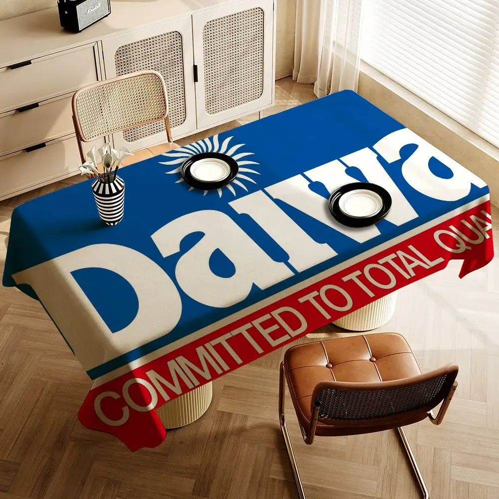 D-Daiwa F-Fishing Waterproof and Oil-proof Tablecloth Bedside Table Dustproof Decorative Cloth Living Coffee Tablecloth