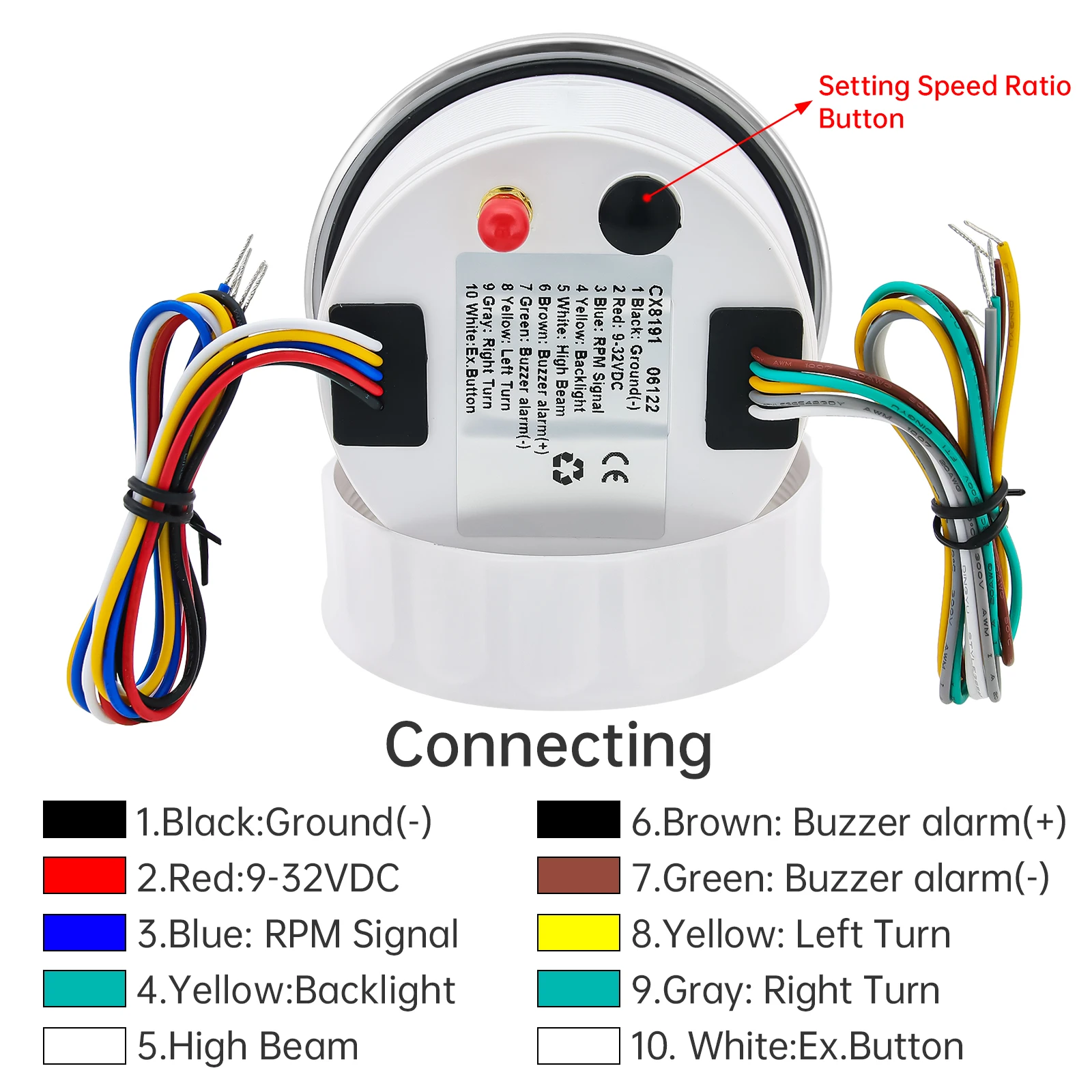 Obrázek 7: Nový 85mm digitální auto kamion loď GPS tachometr měrka 0-200KM/H 0-120kmh rychlost měřič otáčkoměr 8000RPM pro auto loď ATV 9-32V