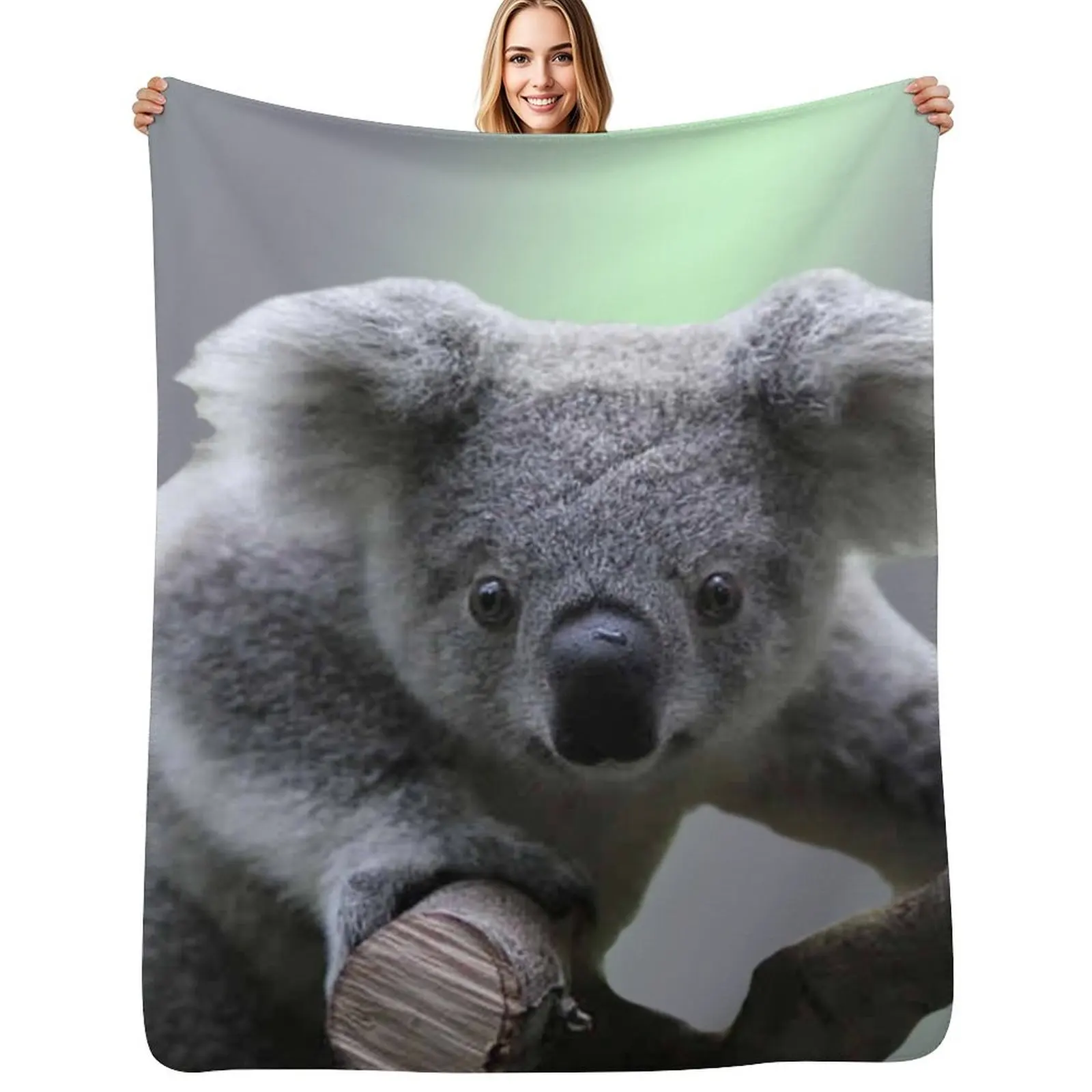 Koala Bear Throw Blanket Fuzzy Plush Throw Blanket for Sofa Chair