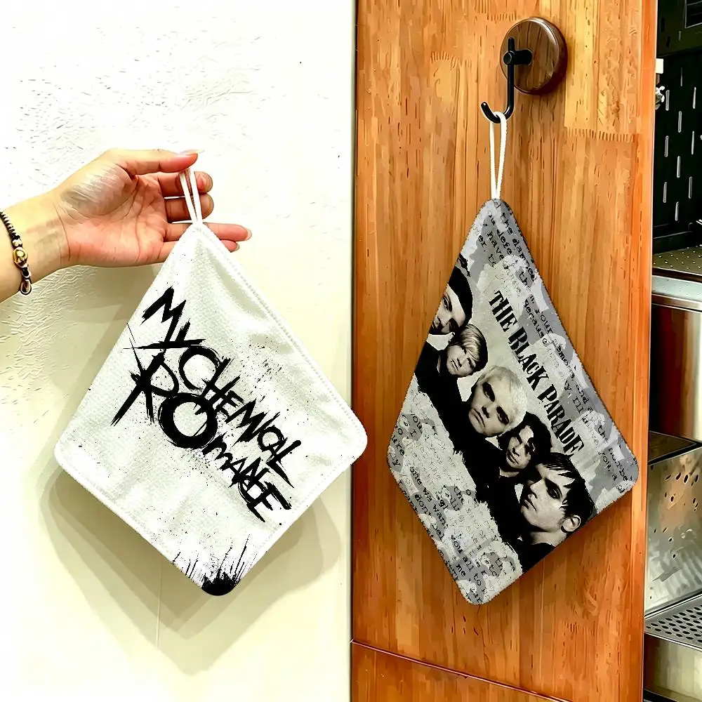 Rock Band My Chemical Romance Reusable Hanging Kitchen Towel, Polyester Cotton Soft Fabric for Office Home Daily Life