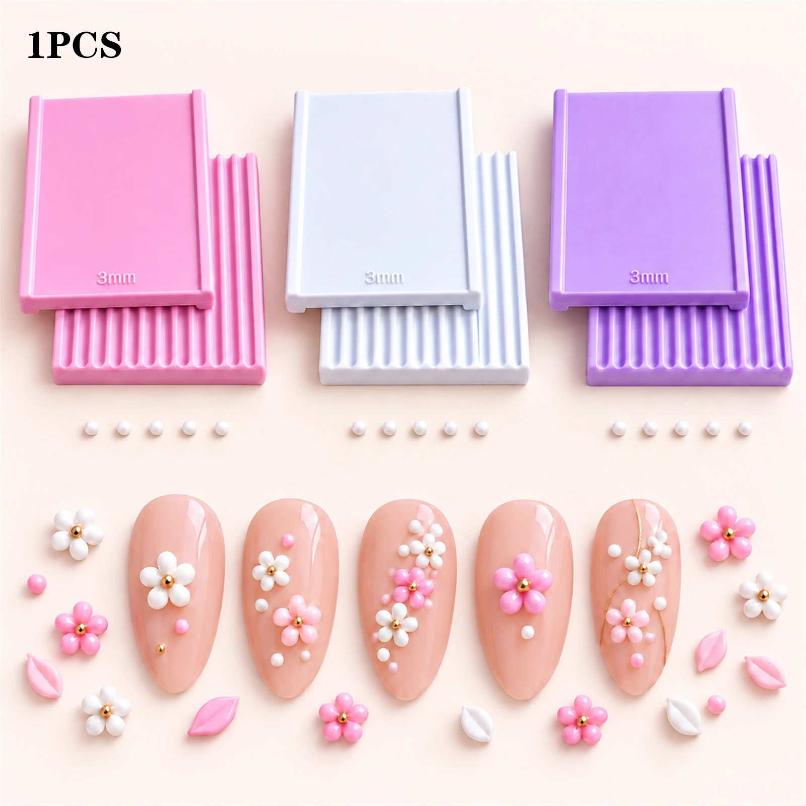 3D printed polymer clay/gel bead making tool, bead roller mold with 3mm grooves, for making round beads, polymer clay & gel flow