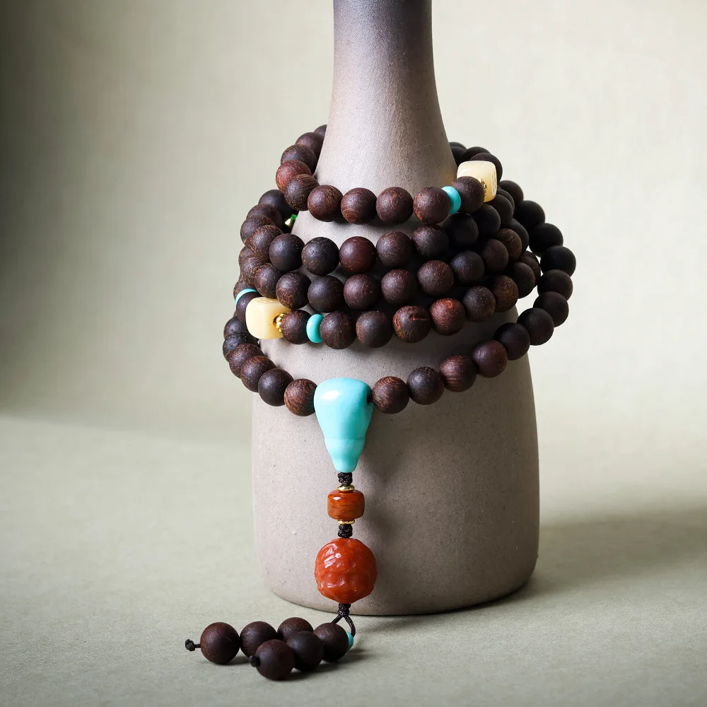 Jiangzhen Fragrance Multi Circle Buddha Bead Bracelet Original Cultural Play Chinese Handstring Sweater Chain