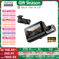 Global Version 70mai 4K Dash Cam T800 3-Channel HDR Supercapacitor WiFi 6 Voice Control 4G Compatible 70mai Car DVR T800