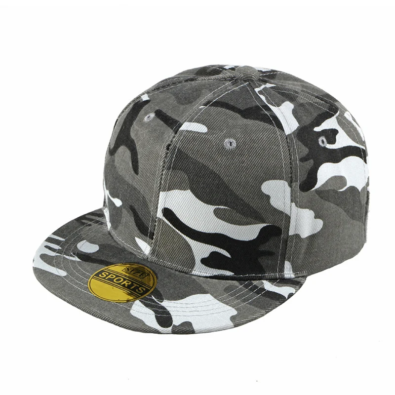 Summer Spring Autumn Simple Camouflage Style Flat Brim Hat Men\'s Baseball Street Snapback Hip Hop Caps Shade Student PY43