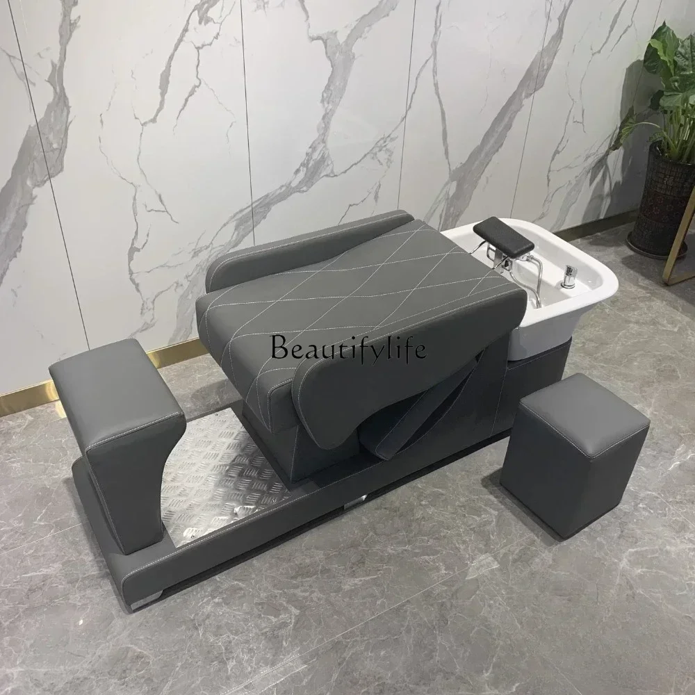 54 lx29Shampoo Chair Barber Shop Lying Half Salon Bed Salon Ceramic Deep Basin Flushing Bed
