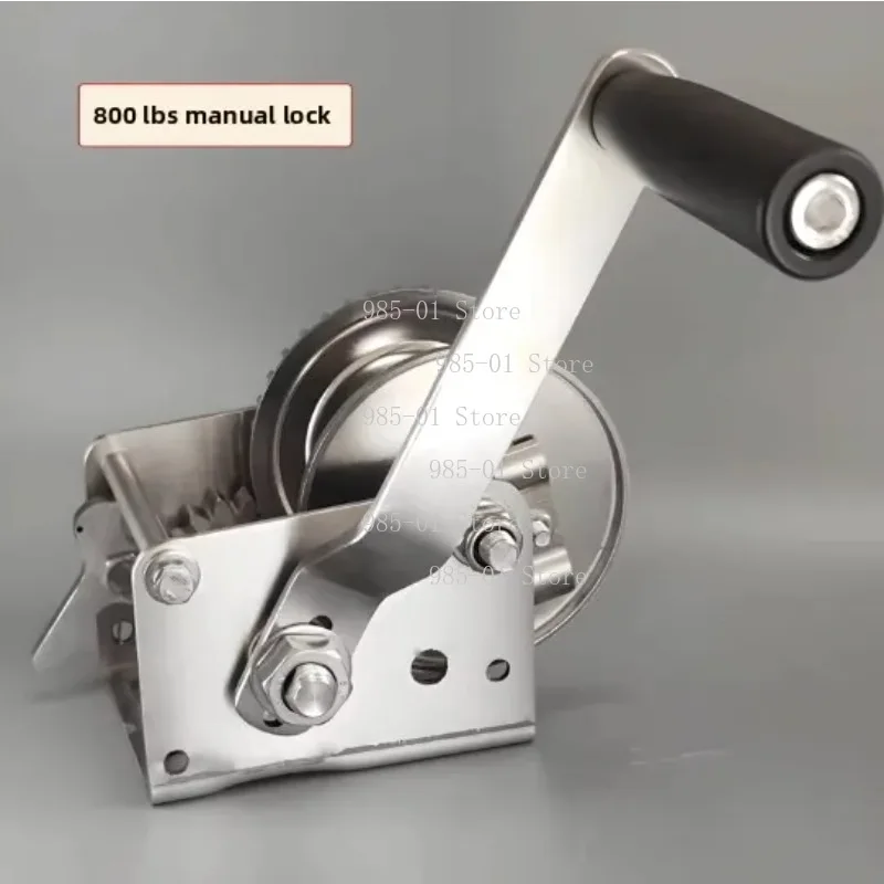 304 Stainless Steel Manual Winch, Two-way Self-locking Hand Crank Design
