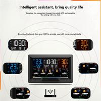 A92Z Tuya WIFI Smart Weather Station Temperature Humidity Meter Weather Forecast Indoor Outdoor Weather Alarm Clock EU Plug
