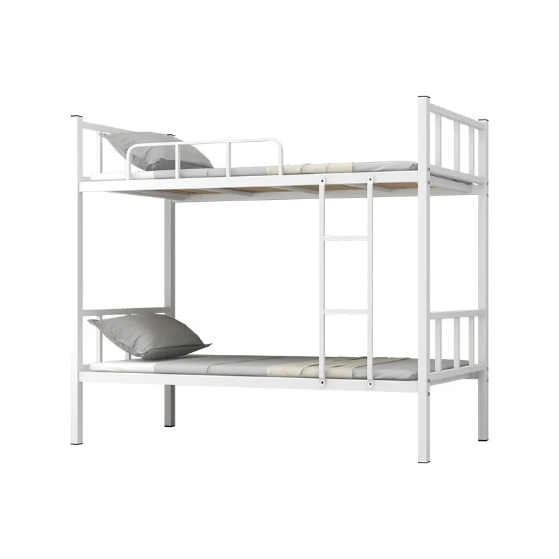 

Кровать с железным каркасом для персонала, стальная двухъярусная рабочая кровать в общежитии, двуспальная высокая и низкая кровать