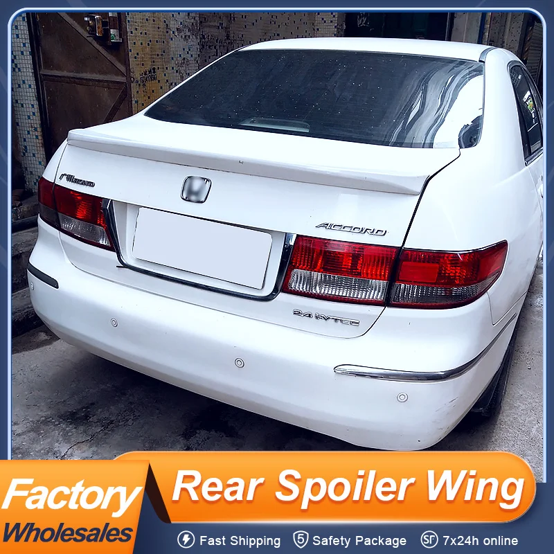 For Honda Accord 7th Generation 2003 04 05 06 07 Sedan Rear Trunk Lid Car Spoiler Wing Ducktail Lip Black Carbon Accessories