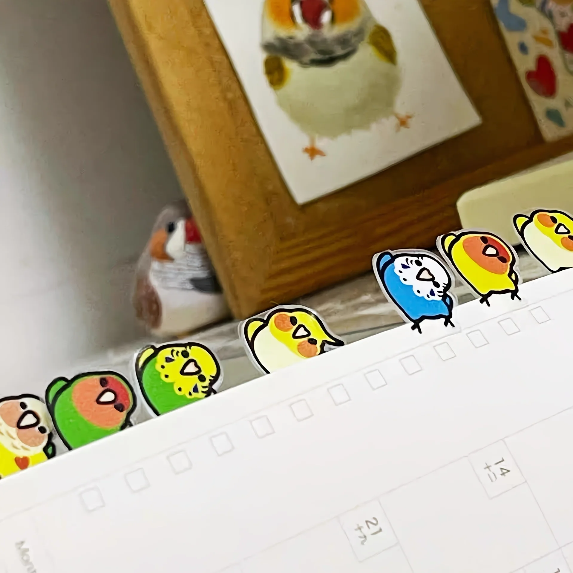 10 Pairs/20 Pairs of Stylish and Creative Parrot Index Stickers, Decorative Bookmark Labels for Organization and Marking, Diary Marking Decorative Stickers, Art Labels, Durable Adhesive, Parrot Pattern Stickers, Creative Planner Stickers