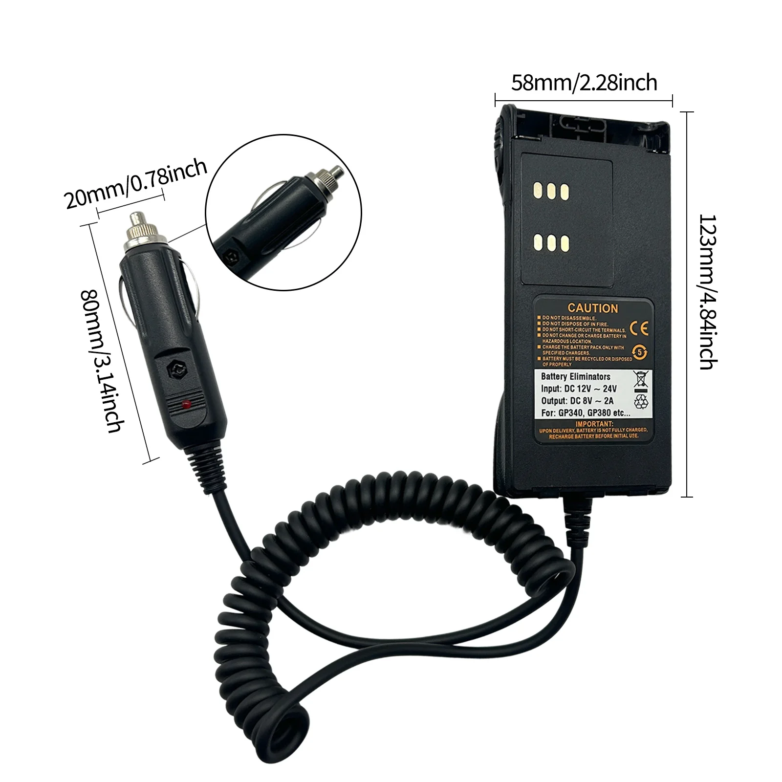 

HNN9013D Radio Battery Eliminator Adaptor Fit For GP340 GP380 Two Way Radio--VBLL