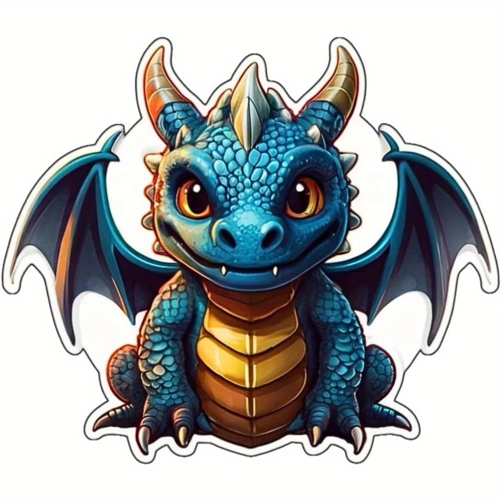 4 шт. очаровательная наклейка с рисунком дракона, прочная, для ноутбуков, бутылок с водой, журналов, скейтбордов, чехлов для телефонов