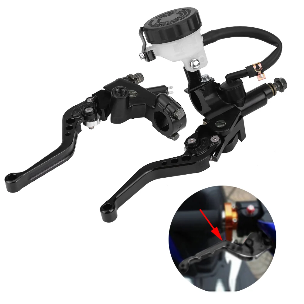 Motorcycle Master Cylinder Levers 7/8inch Brake Master Cylinder Reservoir Levers Set Universal Motorcycles Accessories