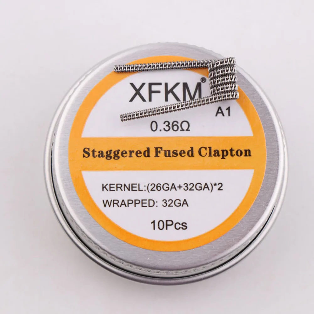 

XFKM 10pcs/lot A1 Alien hoffa juggernaut oils Heating Resistance Mtl coil Staple half staggered Fused clapton volcan wires