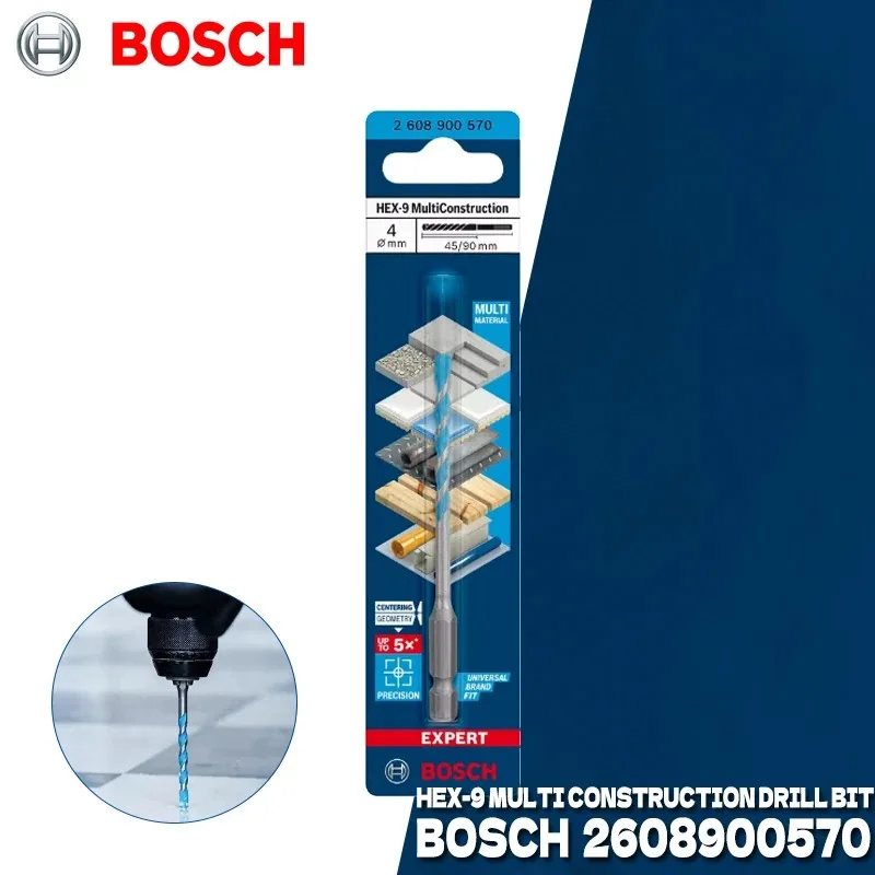 BOSCH 2608900570 EXPERT HEX-9 Multi Construction Drill Bit for Impact Drill 4 MM Drill Bit Bosch Power Tool Accessories