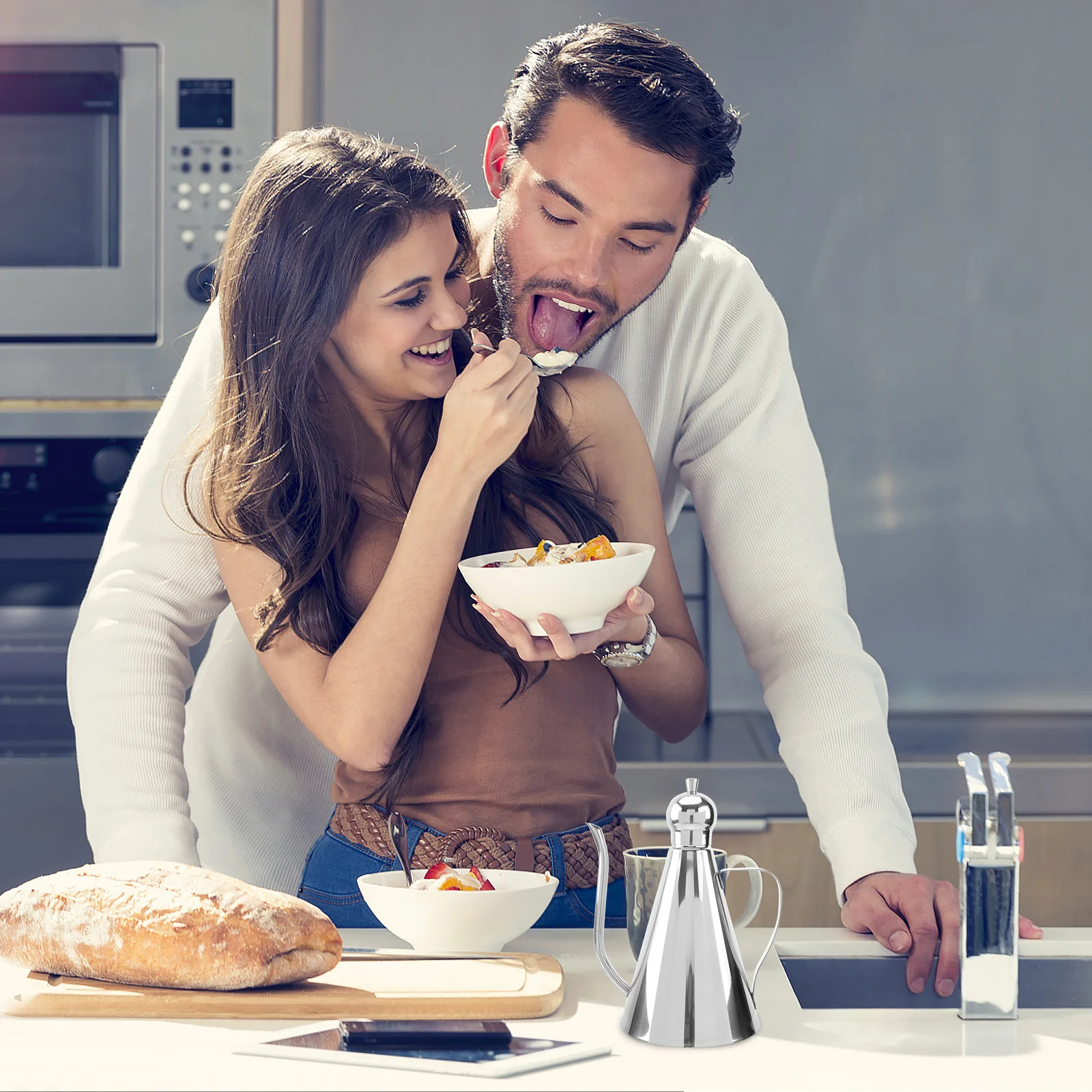 

Stainless Steel Oil Bottle 1L Anti- for Kitchen Home Use Olive Oil Vinegar Sauce Dispenser Vinegar Bottle