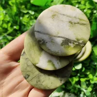 Natural Crystal Slab Slice Jade Stones Specimen Coaster 45-50mm  Pendant Necklace Pictures Material Decor Natural Jade stone 5