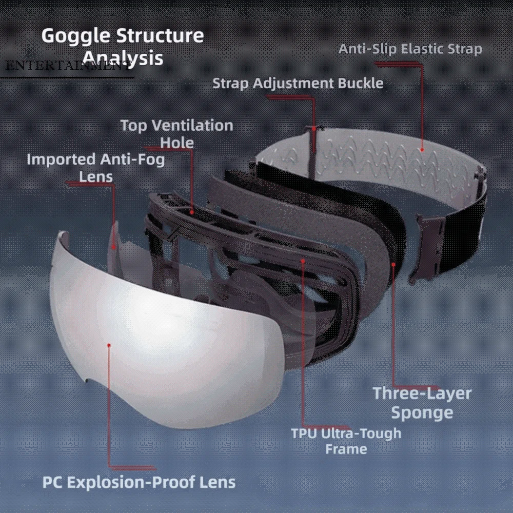 

UV400 Protection Ski Goggles Anti-Fog Full Coating Snowboard Goggles Cylindrical Lens Double Layers Snow Glasses Skiing