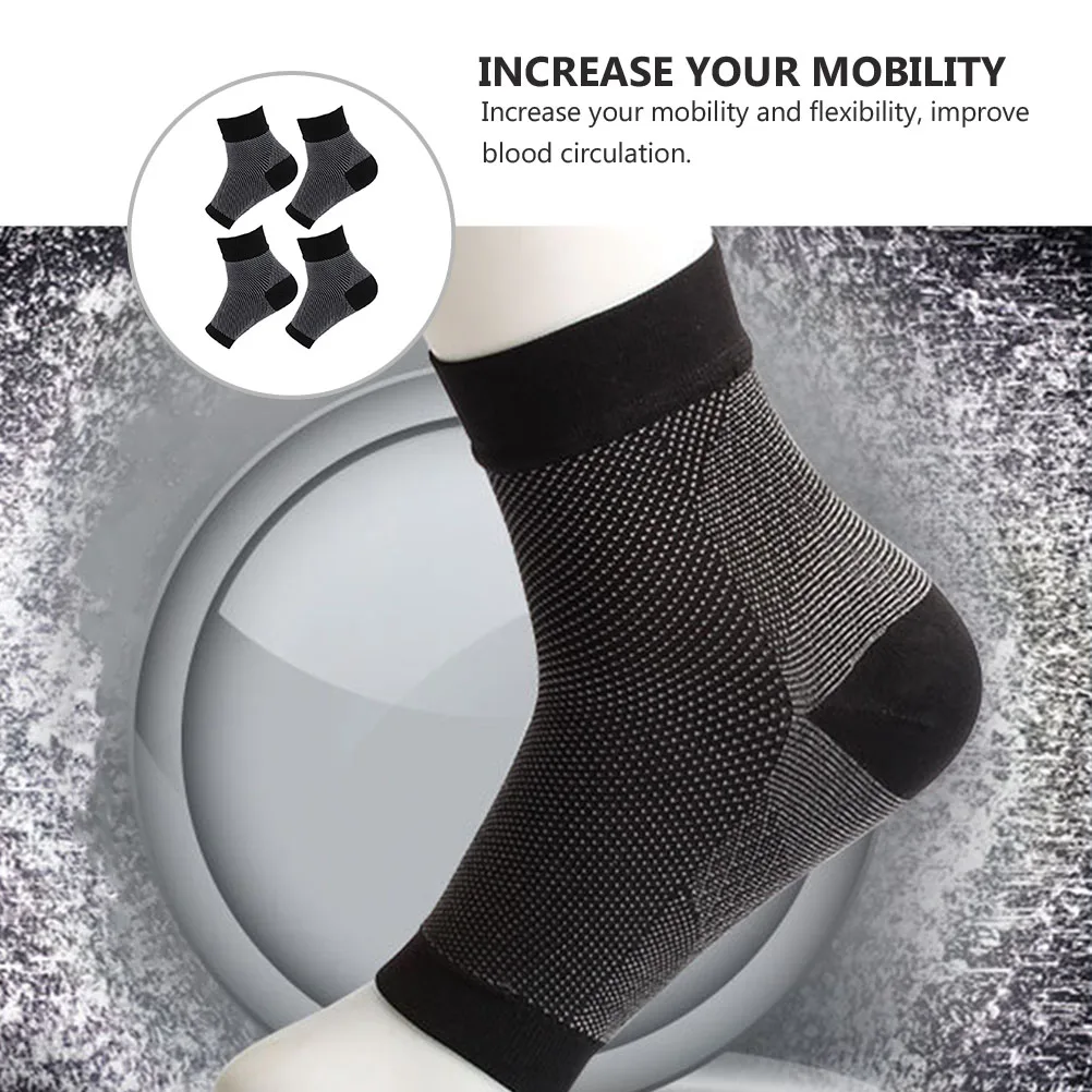 

4pcs Ankle Socks Compression Foot Sleeves Plantar Fasciitis Support Toeless Breathable Mobility Enhancing Graduated for All