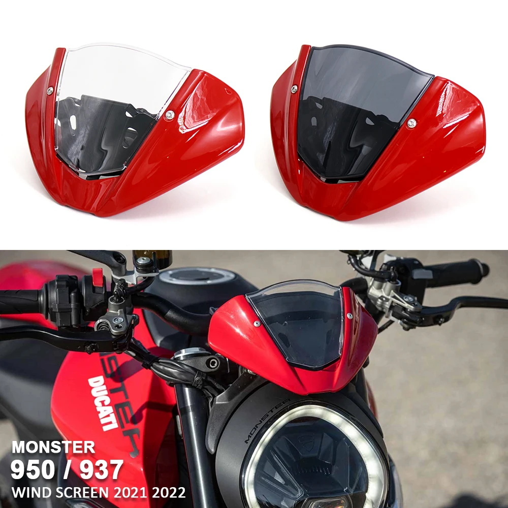 

New Motorcycle Accessories Windscreen Screen Windshield Fairing For Ducati Monster 937 MONSTER 950 2022 2021