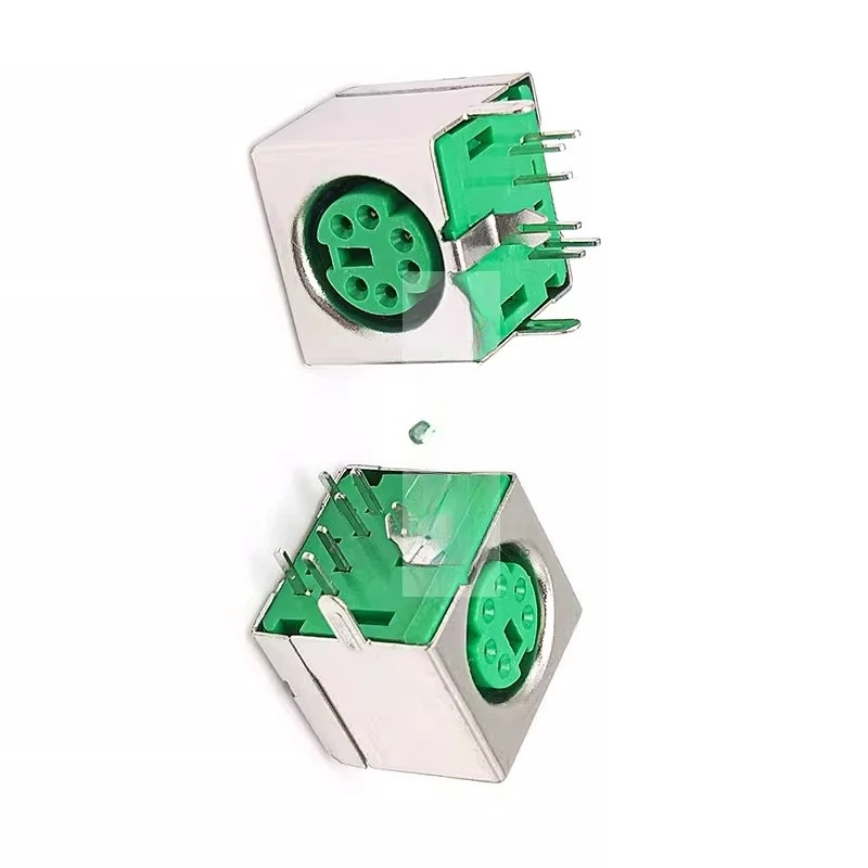 PS2 6-pin socket purple, green, black 6-pin mouse socket keyboard female connector S-Video full-cover six-pin 2pcs