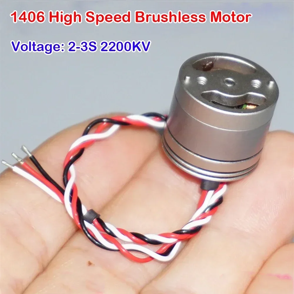 2200KV Mini 18mm 3-phase 1406 Brushless Motor High Speed 2S-3S 26500RPM Outer Rotor BLDC RC Drone FPV Quadcopter Aircraft Engine