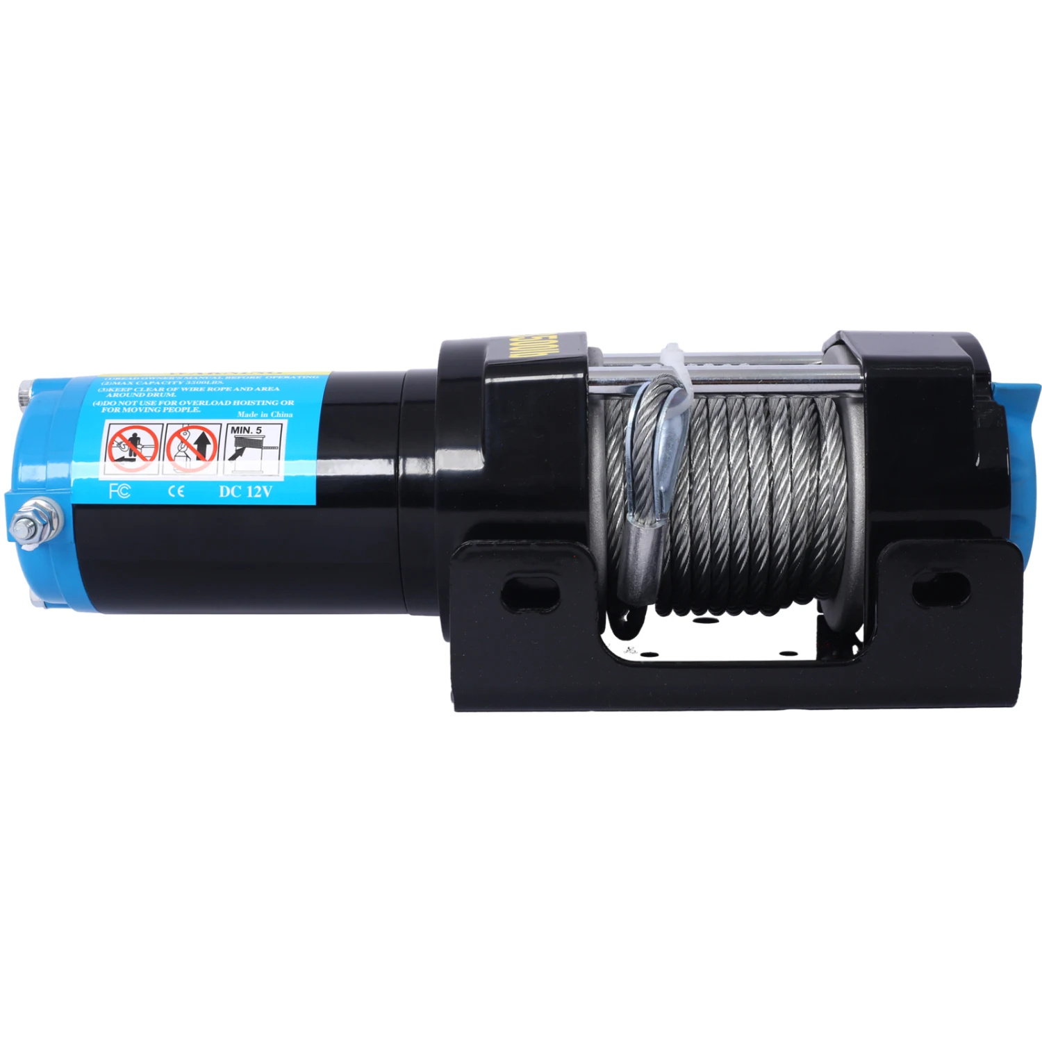 ATV/UTV Winch- 12 V 3500LBS Electric Winch with Steel Cable, Wire and Wireless Remote Control, Roller Fairlead