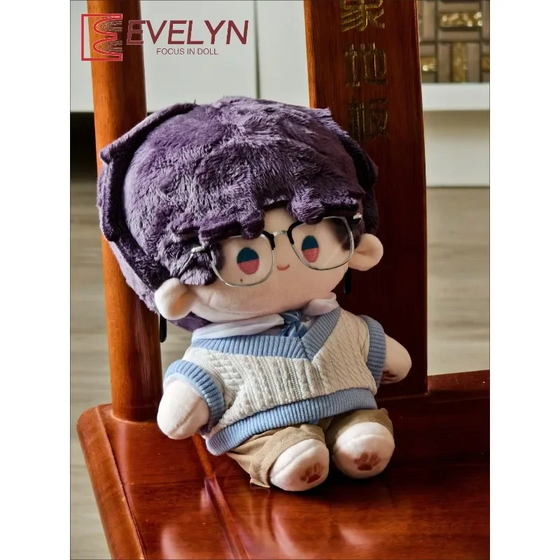 Evelyn 4 pcs/set School Uniform 20cm Cotton Doll Clothes Knitted Vest Shorts for Anime Game Love and Deepspace Character Clothes