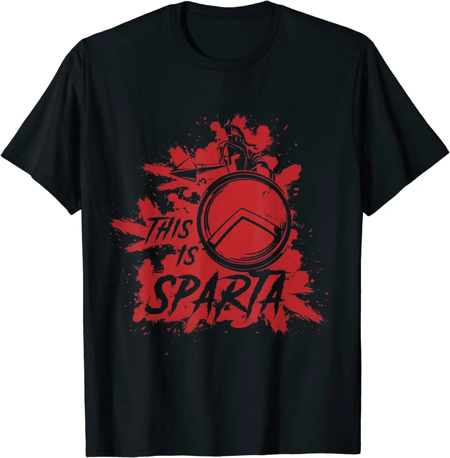 This Is Sparta Blood Splatter Spartan Warrior Training T-Shirt New 100% Cotton Short Sleeve O-Neck T-shirt Casual Mens Top