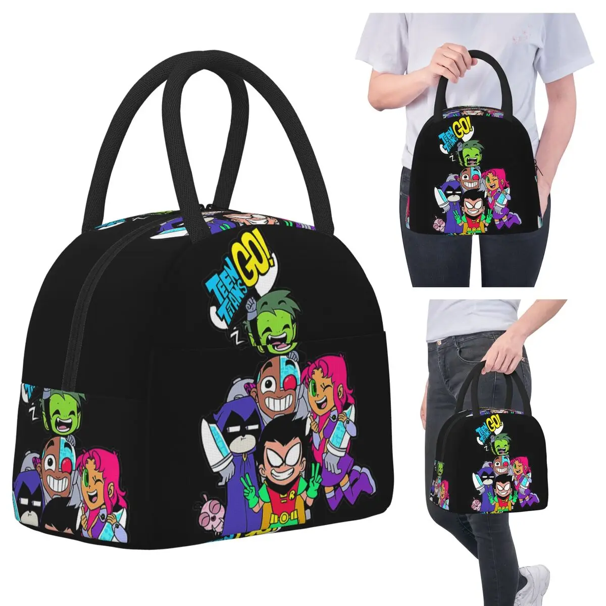 

Teen Titans Go Insulated Lunch Bag for Kids School Cooler Thermal Food Box Tote Leakproof Lunch Boxes Container