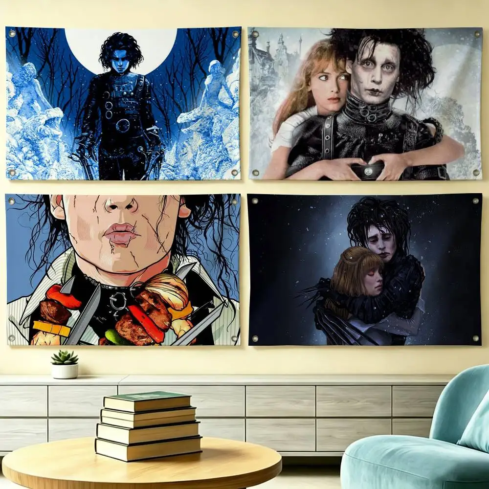 Pop Movie Edward Scissorhands Flags for Bedrooms Home Decor Items Outdoor Decors Garage Decoration Flaga