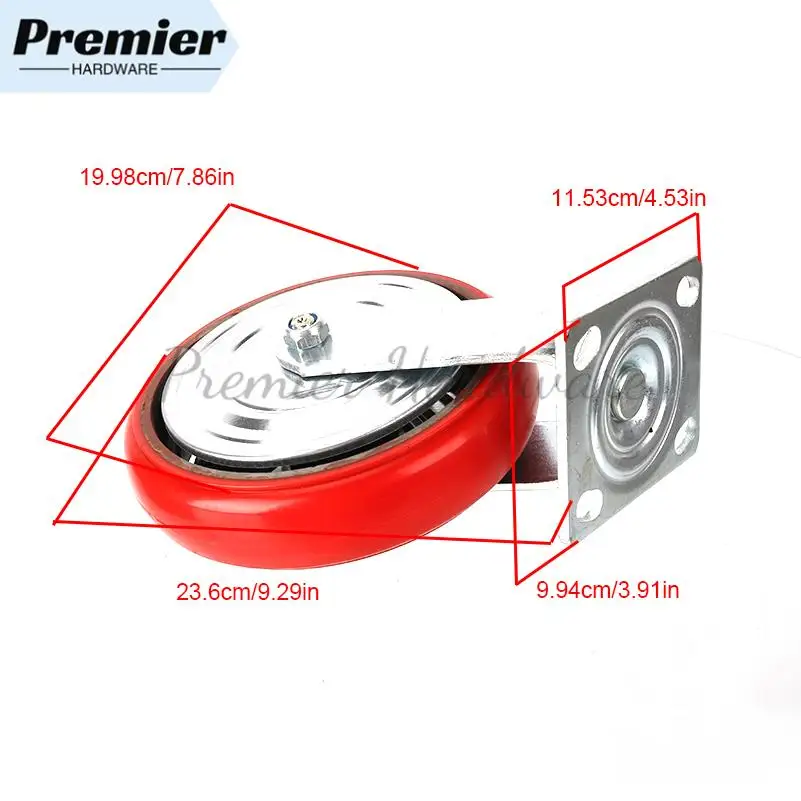 Roda universal de núcleo de ferro de 8 polegadas de nível industrial com suporte antiferrugem espesso perfeito para uso móvel de equipamentos pesados