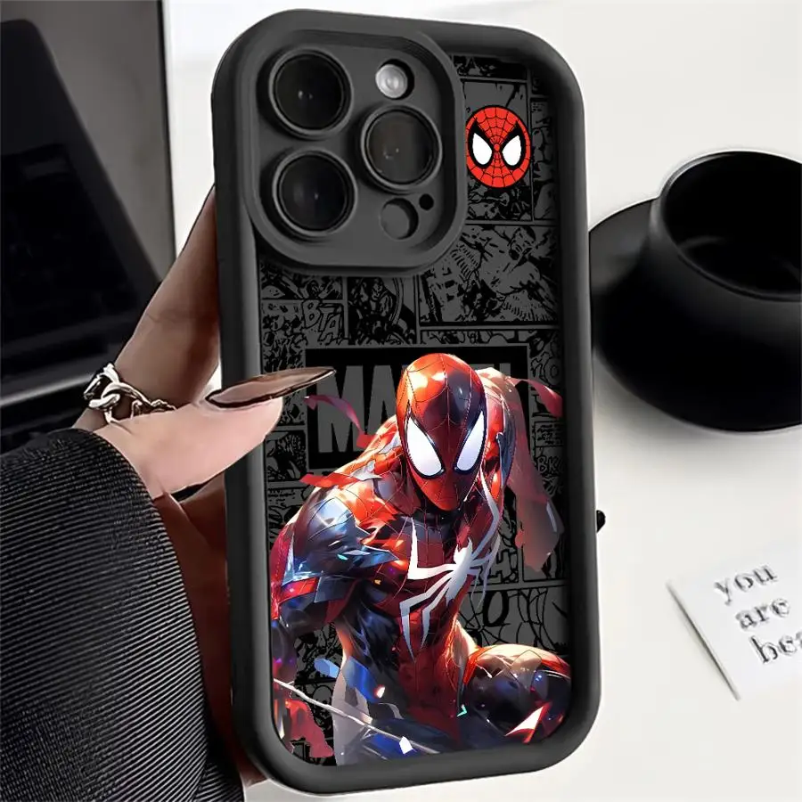 Spider Man Steve Rogers Phone Case for iPhone 16 15 Pro Max 13 12 11 Pro 14ProMax 16Plus 12Pro ShockProof Cover Funda Capa