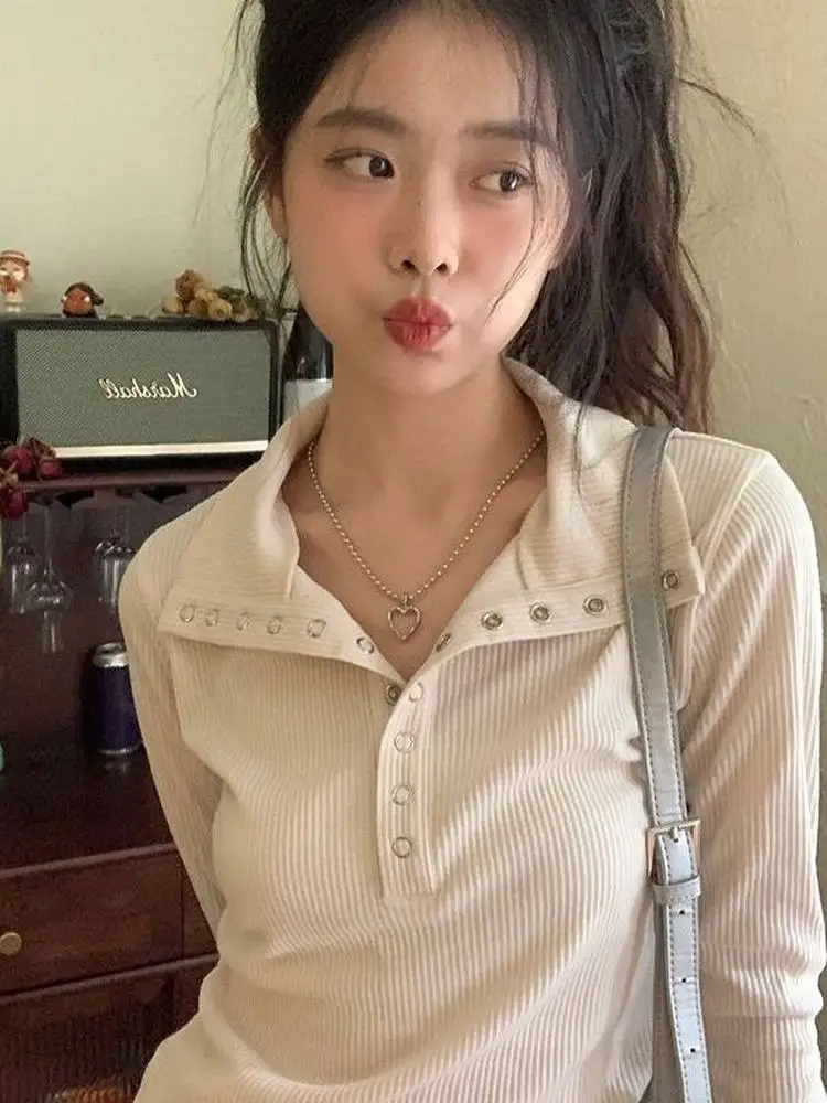 

Корейская модная женская трикотажная кофта Slim Fit с длинным рукавом для осеннего сезона