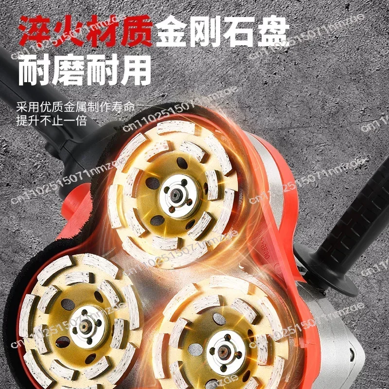 Electric Handheld Concrete Grinding Machine, Portable Multifunctional Floor Polisher for Concrete Surface Treatment