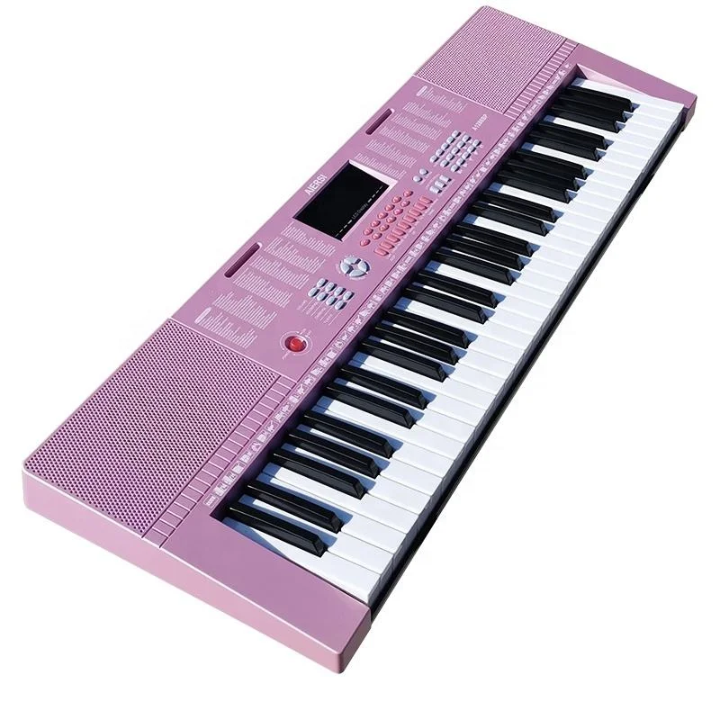 China Aiersi Brand New Pink Electronic Organ Musical Instruments Professional Educational Equipment Keyboard Piano For Kids