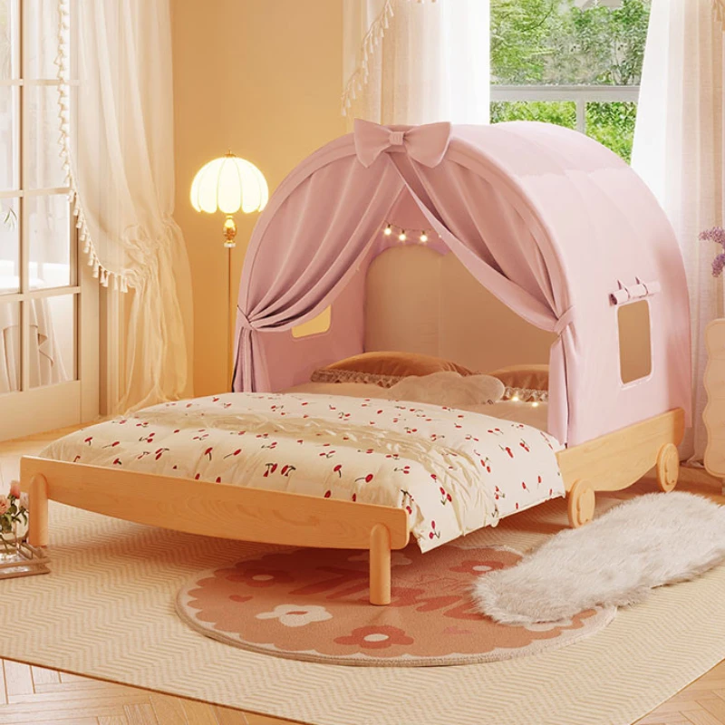 

Princess Wood Girls Double Bed Modern Luxury Loft Single Children Beds Bedroom Baby Somieres Y Marcos De Cama Home Furniture