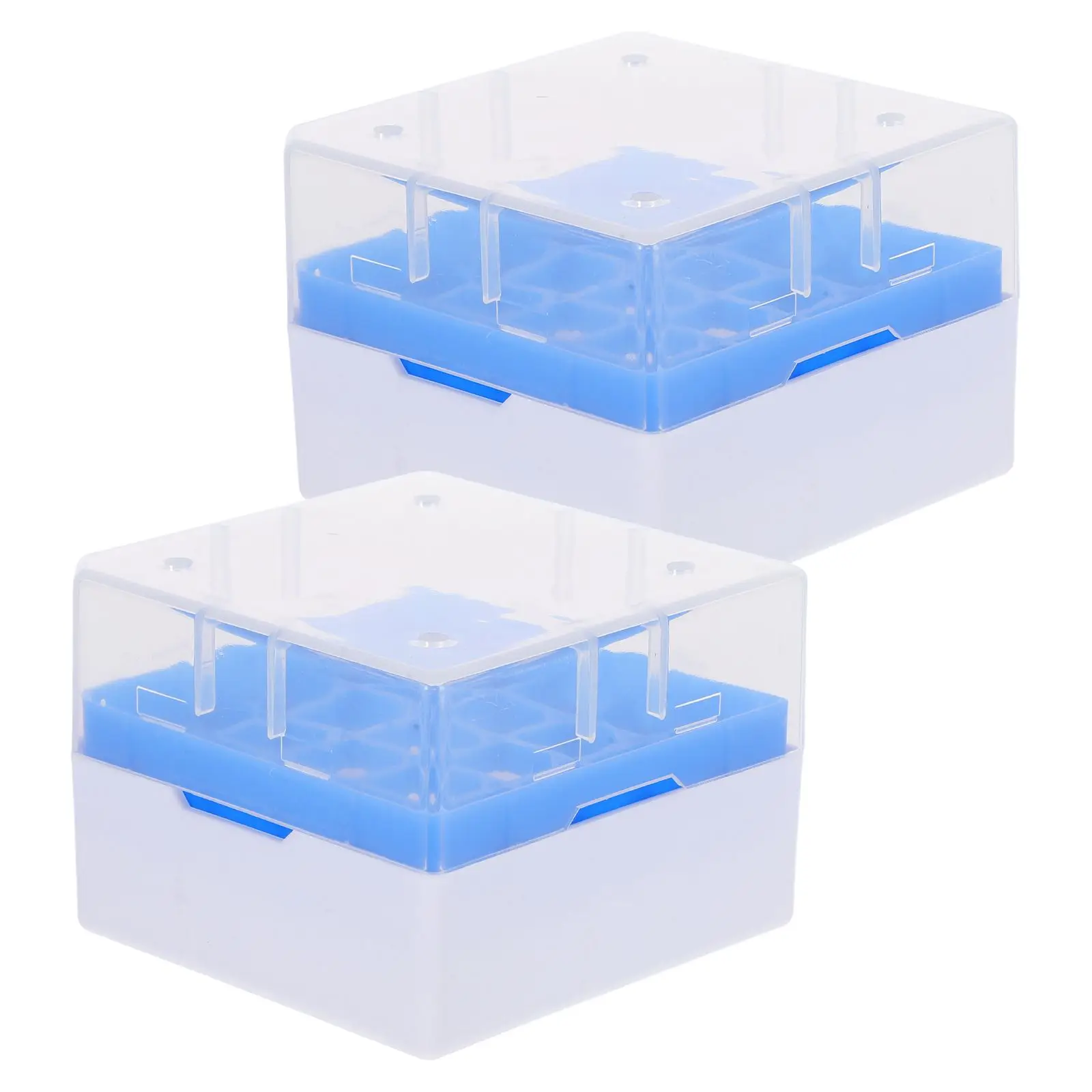 

2Pcs Tube Box Clear Storage Containers Small Plastic Holder Freezer Boxes Lab Sample Vial Rack Container PP Liquid Nitrogen