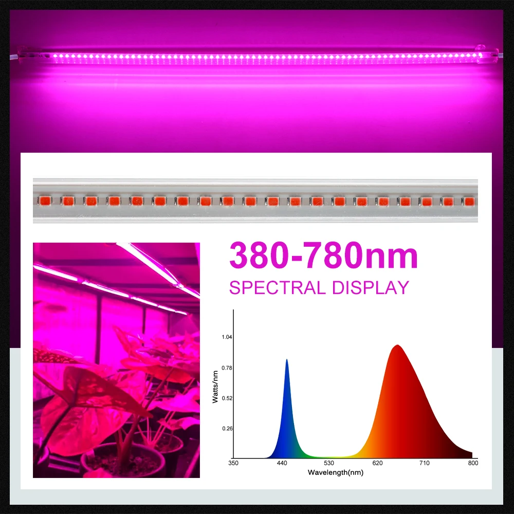 220 فولت عمود إضاءة LED ضوء SMD2835 الاتحاد الأوروبي التوصيل للنباتات الدفيئة 75 المصابيح 50 سنتيمتر 114 المصابيح 110 سنتيمتر مصباح ليد لبوء الخضار الزهور