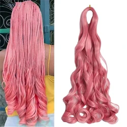 French Curly Crochet Braiding Hair Synthetic Loose Wave Ombre Braids Hair for Women Spiral Curls Pre Stretched Hair Extensions