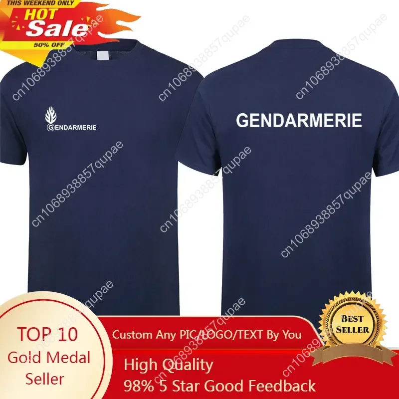 

Short Casual 100% Cotton ShirtsFrench Gendarmerie T Shirt Short Sleeve Gendarmerie PSIG T-shirt Man