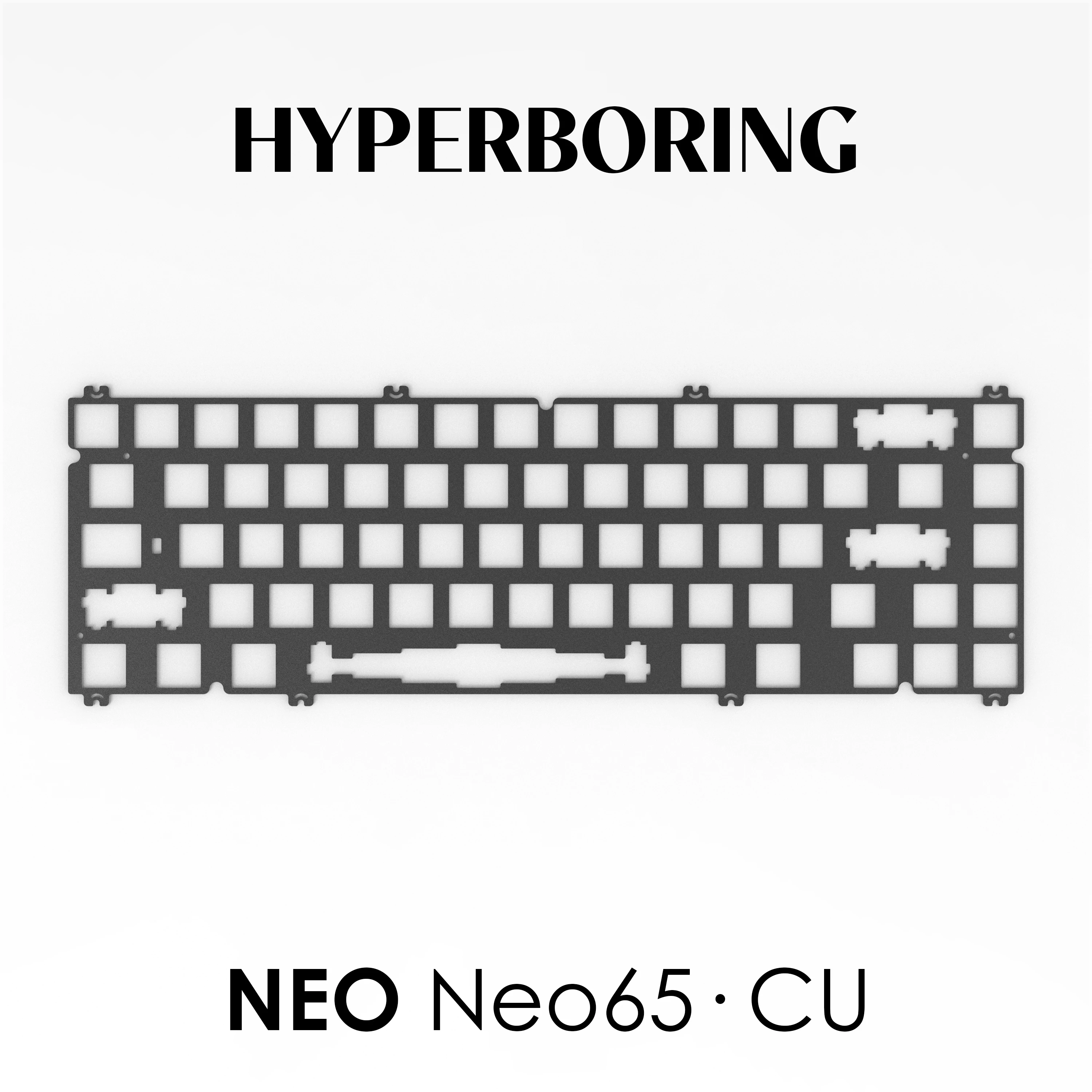 Neo65CU keyboard plate Brass CF PC PP FR4 Aluminum ( for pcb screw in stab and plate mount stabilizer )