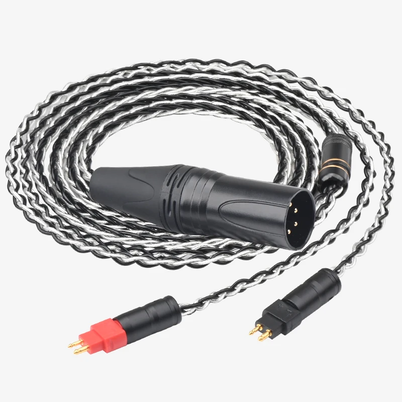 2.5mm 3.5mm XLR zrównoważony 8 rdzeń 7N OCC posrebrzane kabel do słuchawek dla Sennheiser HD580 HD600 HD650 HDxxx HD660S HD58x słuchawki