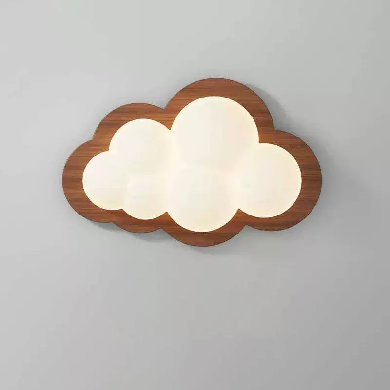 

2025 Solid Wood Cloud Wall Lamps LED Children's Room Bedside Light Minimalist Modern Warm Baby Room Boy Girl Bedroom Wall Lights
