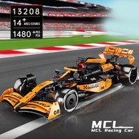1480PCS MouldKing 13208 Technische MCL Racing Car Building Blocks Formula Sports Car Model Assemble Toys for Boy Kids Adult Gift
