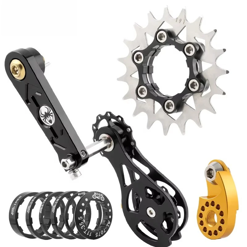 Bike Cassette Conversion Kit 12t-22t Single Speed Cassette Cog and Chain Tensioner for MTB Road Bicycle
