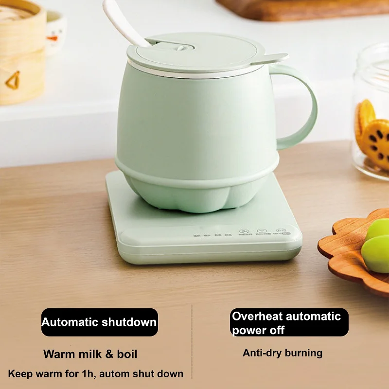 500ml Hot Milk Cup Dormitory Appointment Split Health Cup 300W Electric Heating Cup Multi-function Stewing Boiling Thermos Cup