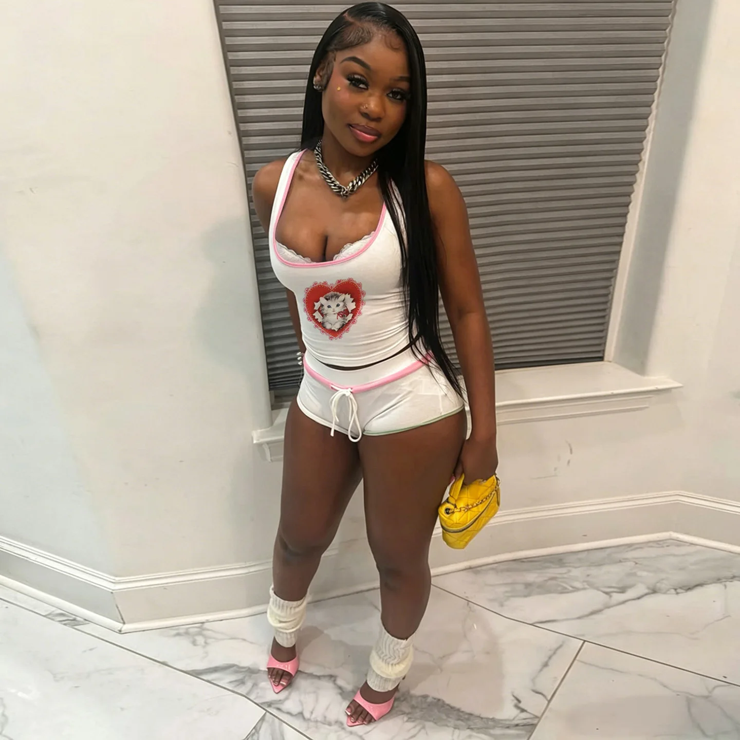 Crop Tops 2 Piece Set 2026 Summer Outfits Y2K Streetwear Women Club Korean Fashion Sexy Striped Two Piece Pant Short Sets - view 3