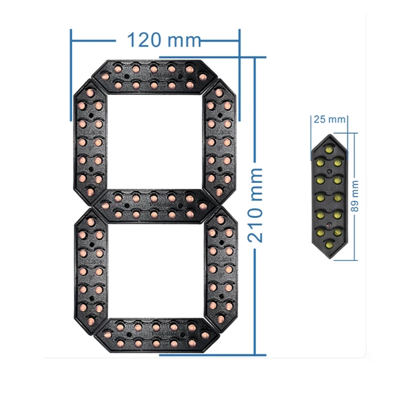 4Pcs/Lot Waterproof Number LED 7 Segment Module 8 inch