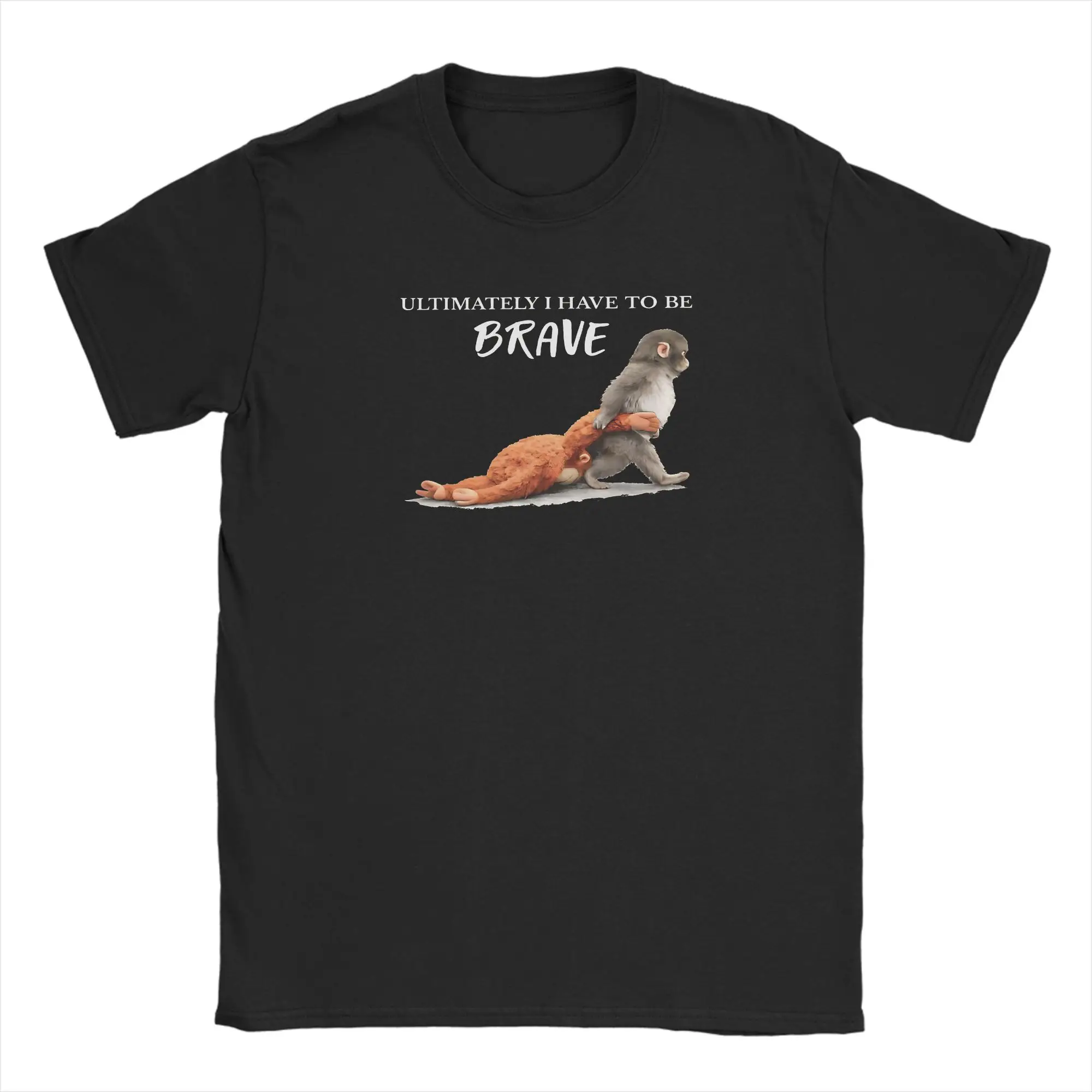 Punch Baby Monkey T Shirt for Men Pure Cotton Funny T-Shirts Crewneck Emotional Tees Short Sleeve Clothing 6XL